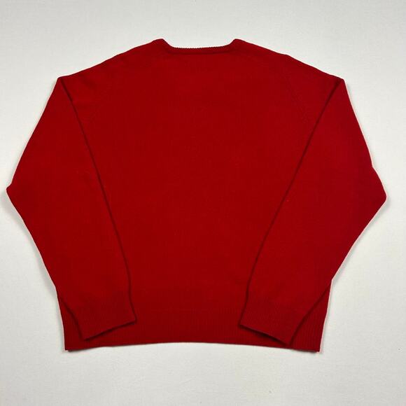 Polo Ralph Lauren 100% Lambs Wool Red V Neck Sweater - Picture 3 of 7